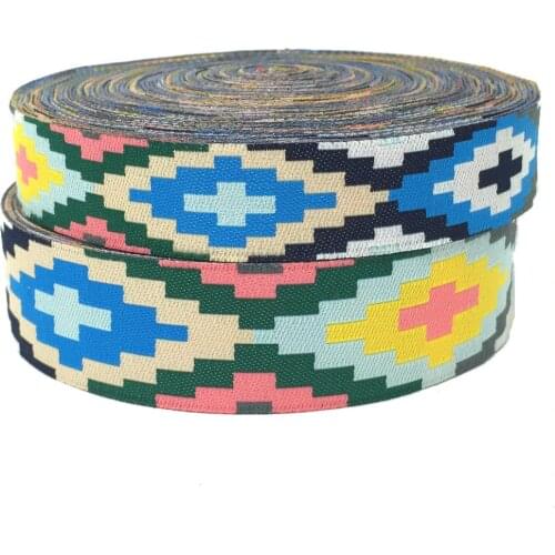 ZERZEEMOOY New 5/8' 7/8' 16MM 22MM 10yards/set 100% Polyester Woven Jacquard Ribbon Geometric diamond pattern