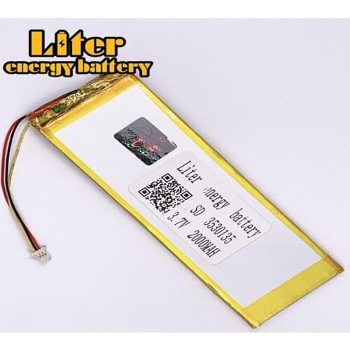 1.0mm -3wire plug Customized 3.7 V 3530135 2000mah li-polymer battery li polymer battery