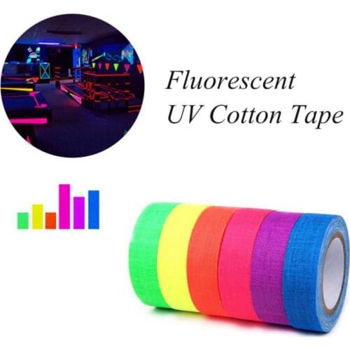 1PC UV Blacklight Reactive Fluorescent Cloth Tape Glow In The Dark Neon Gaffer Tape DIY Decorations
