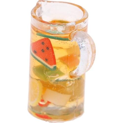 1Pc Mini Resin Fruit Tea Cup Simulation Miniature Drinks Model Toy Doll Home Decoration 1/12 Dollhouse Miniature Accessories
