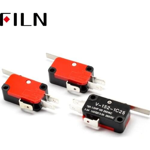 1Pcs V-152-1C25 Roller Lever Arm SPDT 1NO 1NC Micro Limit Switch 3 Terminals Momentary