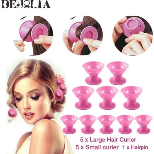 10pcs/Set Soft DIY Hair Curler Tool Rubber Magic Hair Care Rollers Silicone Hair Curler No Heat Hair Curler Styling Tools