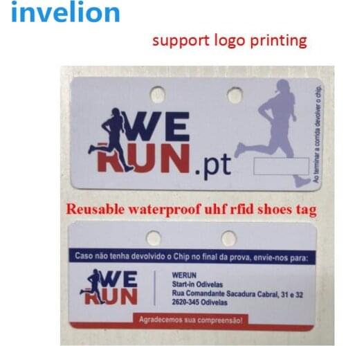 1000pc/lot 860-960mhz uhf rfid waterproof shoetag with epc gen2 passive sports Athletes shoe tag custom logo printing