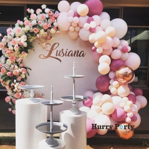 115Pcs Wedding Party Balloon Garland Decoration Arch Kit Pastel Pink Rose Gold Foil Balloons Birthday Decor Baby Shower Backdrop