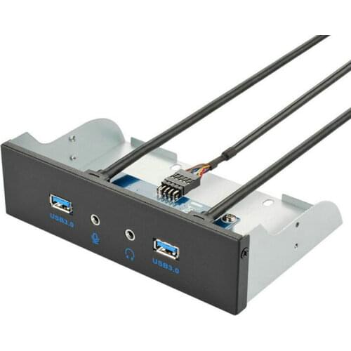 Great-Q 19Pin+9Pin 2 Port USB Hub USB 3.0 HD Audio Front Panel Combo Bracket Adapter For Desktop Internal 3.5" CD DVD ROM