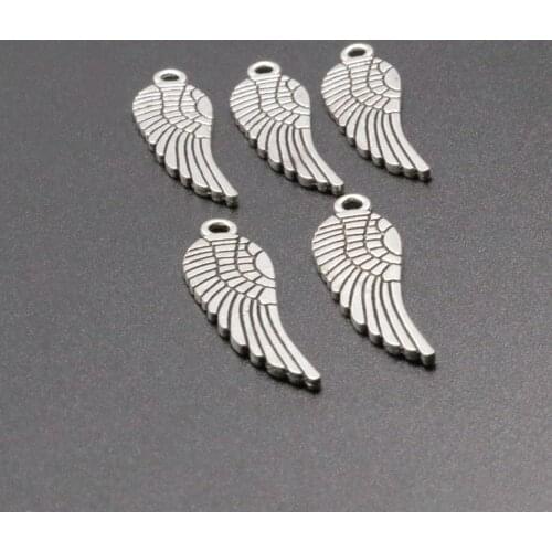 20PCS Vintage Silver Plated Drop Earrings Accessories For Women Special Personality Angel Wings Design Handmade Beaded Material
