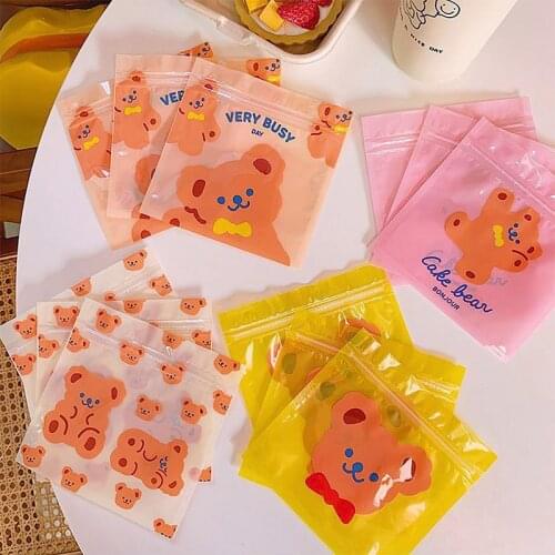 5Pcs Ziplock Bag Cartoon Animal Snack Candy Food Storage Bags Birthday Party Present Wedding Cake Gift Packaging Accessories