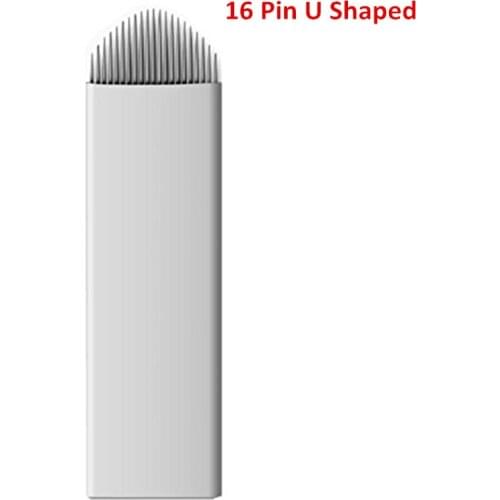 50Pcs Permanent Makeup Manual Eyebrow Tattoo Needle Embroidery Arc Blade 16 U-Shape Tattoo Needles