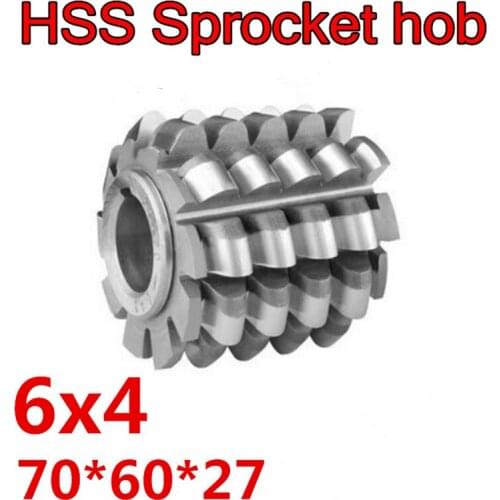 6x4 High quality HSS-M2 Sprocket hob Gear hob 70x60x27mm Inner hole 1pcs Free shipping