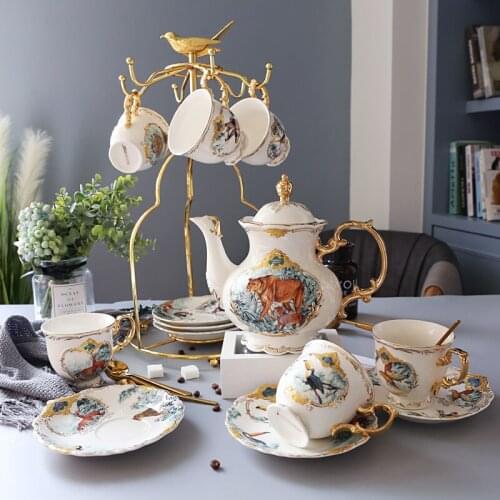 English Coffee Set European Creative Household Tea Tea and Afternoon Tea Ceramic Tea Set Coffee Cup and Saucer