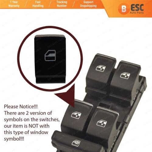 ESC EDP998 Window Switch Button Cap Cover 5 G0959857 for VW Golf MK7 Passat B8 Tiguan Touran Seat Skoda