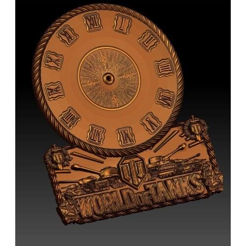 Digital file in STL format clock for CNC 3D relief carving engraving C36-12