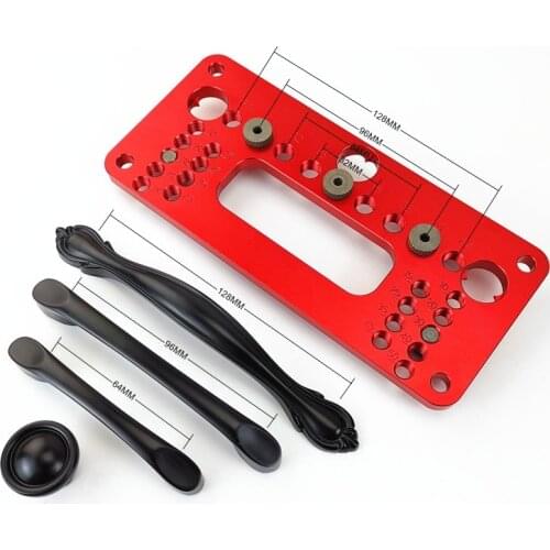 Woodworking Pocket Hole Jig Set Wardrobe Door Cabinet Positioner Handle Punch Locator Furniture Handle Hole Drilling Jig