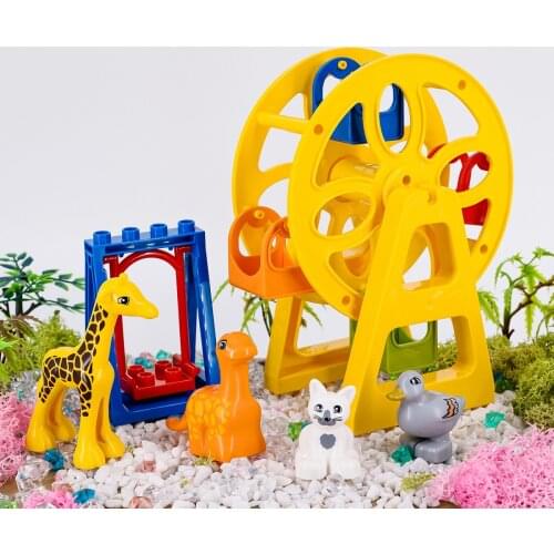 Big Size Blocks Accessories Toys Compatible Brands Brick DIY Building Bricks Ferris Wheel Seesaw Parts for Children Kids Gifts