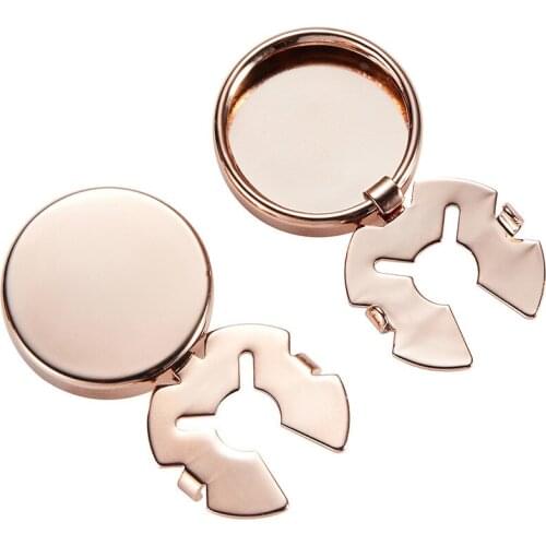 Elegant Metal Round Mens Cufflinks Clip for Shirt Cuff Button Cover Decoration Cuff Links Business Dress Wedding Mens Jewelry