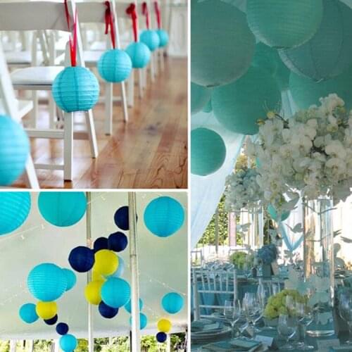 1pc Round Chinese Paper Lanterns 6 Inch 15cm for Wedding Event Party Decoration Holiday Supplies Paper Ball White Tiffany