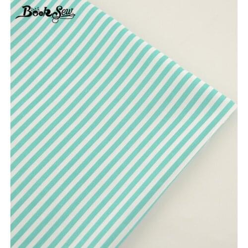 Booksew New Home Textile Cotton Twill Fabric Green Strips Design Soft Quilting Cloth Tecido For Bed Sheet Baby Beding Dolls