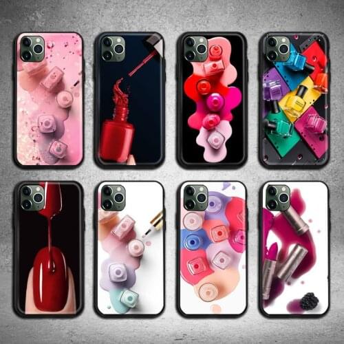 Art Multicolored Nail Polish Bottle Set Phone Case For iphone 12 11 Pro Max Mini XS Max 8 7 6 6S Plus X 5S SE 2020 XR cover