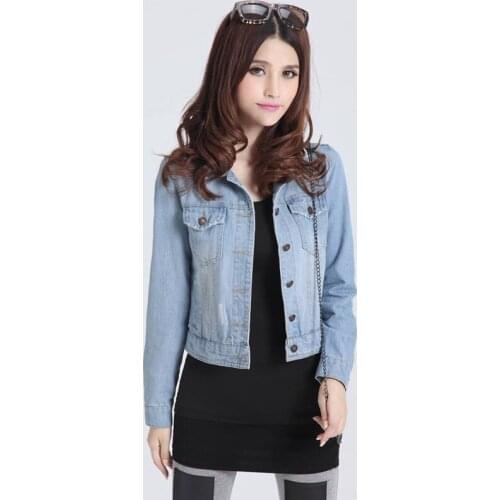 Jackets Denim Women 2021 Autumn Fashion Jeans Womans Jackets Coats Slim Cotton Solid Jacket for Women Outerwear Ladies Coats