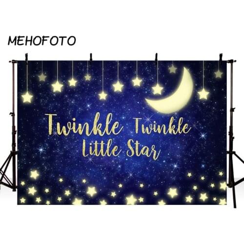 MEHOFOTO Twinkle Twinkle Little Star Party Backdrop Clouds Sky Baby Boy Shower Birthday Photography Background for Photo Booth