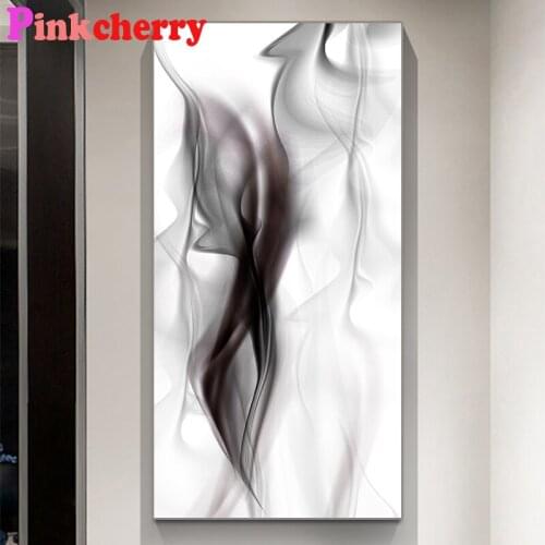 Full square round diamond painting kit Diamond embroidery mosaic handmade Abstract Luxury black and white Gift,Wall Art