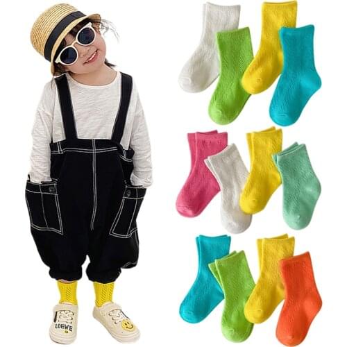 Boys Girls Summer Mesh Socks Cute Cool Candy Solid Color Shift Toddler Socks Ultrathin Fashion Breathable Solid Sock 1-8 Y