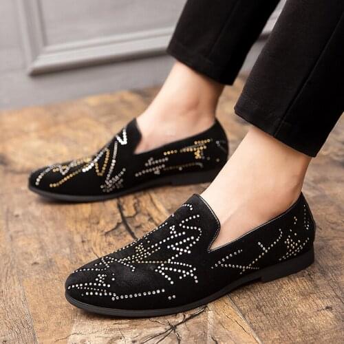 New Fashion Men British Glitter Rhinestone Oxford Formal Shoes Male Wedding Party Homecoming Footwear Sapato Social Masculino