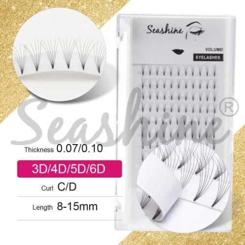 Seashine Individual Lashes Mink Lashes Volume Lashes Short Root Premade Fans Soft And Comfortable Eyelashes Extension