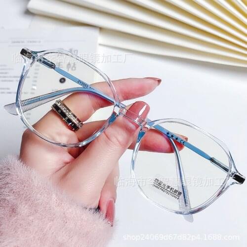 Polygonal Anti-blue Light Finished Myopia Glasses Fashion Eyeglasses Men Women Flat Mirrors Diopter 0 -1.0 -1.5 -2.0 To -6.0