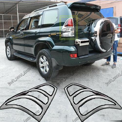 Silver ABS Chrome Rear Light Cover Tail Lamp Frame Trim For Toyota Prado Fj120 2003 2004 2005 2006 2007 2008 2009