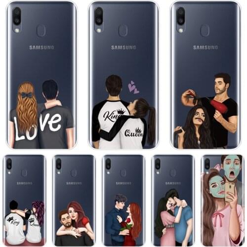 Silicone Phone Case For Samsung Galaxy M40 M30 M20 M10 Couple Love Heart Cartoon Back Cover For Samsung Galaxy M10 M20 M30 M40