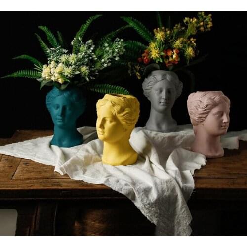 MODERN CERAMIC VENUS FLOWERWARE ORNAMENTS DECORATION HOME CREATIVE AVATAR VASE FIGURINES CRAFTS LIVINGROOM DESKTOP FURNISHINGS