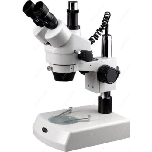 Trinocular Stereo Microscope--AmScope Supplies 3.5X-45X Trinocular Stereo Zoom Microscope with Dual Halogen Lights