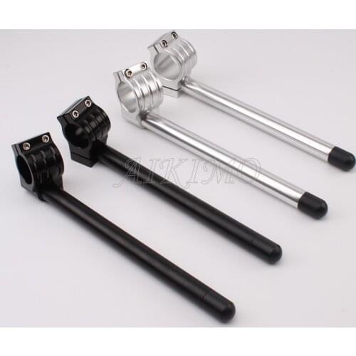 Universal For Motorcycle 7/8" 22mm Handlebar Clip Ons 31 32 33 35 37 39 41 51MM Handle Bars Grips Silver/Black Aluminum