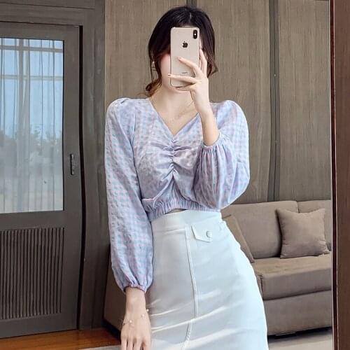 Блузки в клетку WWENN China At AliExpress