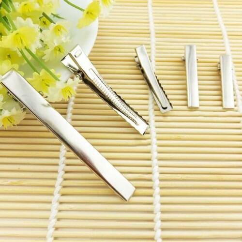1Pcs Flat Metal Hair Accessories Alligator Clips Single Prong Hairpins Barrette Bows DIY Jewelry