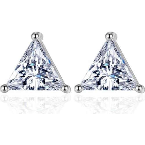 SHDEDE Stud Earrings For Women Geometry Clear Cubic Zirconia Female Party Jewelry Trendy Accessories -K133