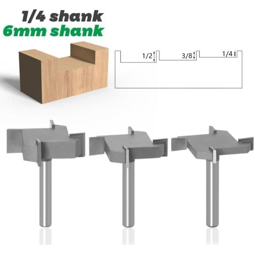 1/4" 6mm Shank 4 Edge T Type Slotting Cutter Woodworking Tool Router Bits For Wood Industrial Grade Milling Cutter Slotting