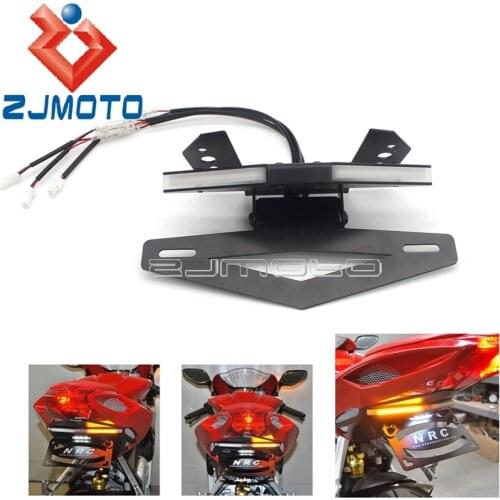 1 Set CNC LED Motorcycle Fender Eliminator Kit For MV Agusta Brutale 675 2013-19 W/ LED Turn Signal Light License Plate Bracket