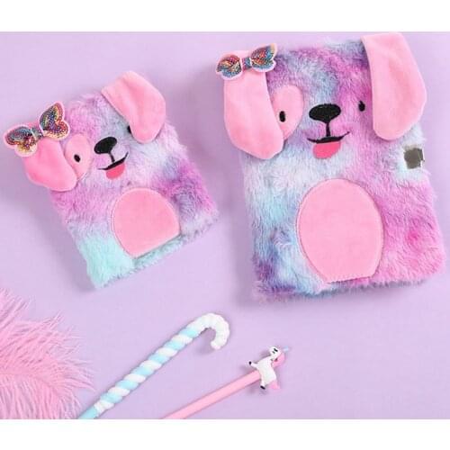 1 Pcs Cute Embroidery Photo Fold Notepad Colorful Animal Plush Notebooks Girl Portable Travel Diary Planner Stationery