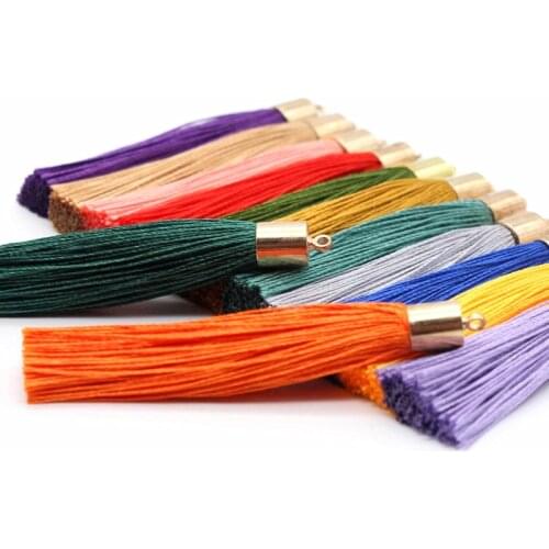 10Pcs/Pack 50mm long Small metal cap tassel pendant jewelry decoration accessories DIY Earrings Handmade material tassel