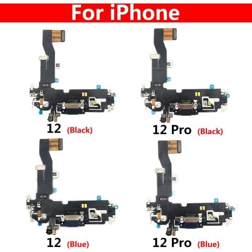 10Pcs，New Replacement Parts USB Charging Port For Iphone 12 Pro Microphone Dock Connector Board Flex Cable Repair Parts