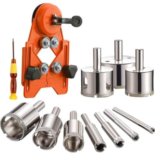 12 Pcs Diamond Drill Hole Saw Set, Ceramic Tile Bottle Opener With Hole Saw Guide Device, For Ceramic Tiles, Glass