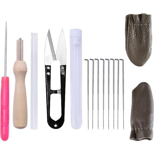 15/13Pcs Mixed Size Needle Wool Felting Bottle Kit Handle Wool Roving Felting Foam Spinning Needlework Starter Accessories