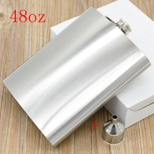 25pcs 48oz Large Capacity Stainless Steel Liquor Wine Hip Flask Whisky Alcohol Flagon Drinkware Water Bottle Flask + Funnel