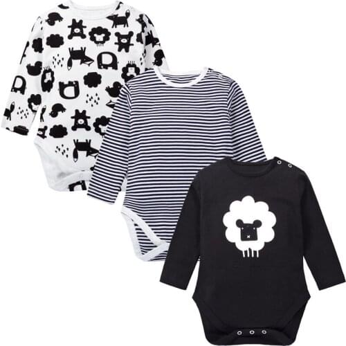 3 pieces / lot New Baby beautiful black sheep print Sports suit for kids natural cotton clothing with Long sleeves for boys