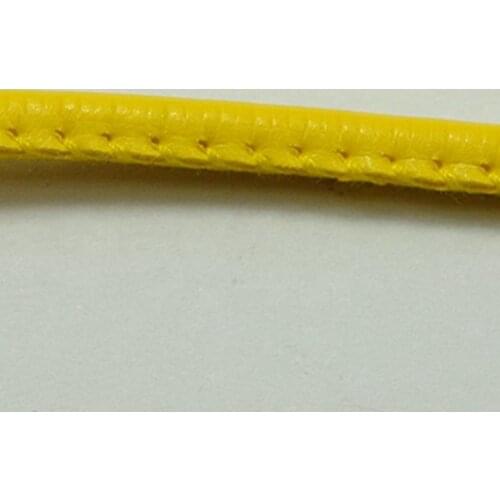 32.8 Feet Yellow Stitched Round Soft Synthetic Leather String Jewelry Cord 5mm