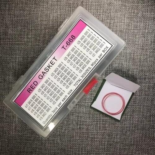 Watch accessories watch back cover waterproof ring red plastic waterproof ring 0.9 diameter 30 size mixed total 90pieces