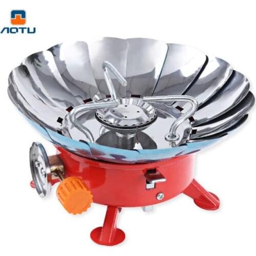 AOTU Brand 2800W outdoor stove Ultralight Lotus Butane furnace gas stoves for camping Miniature portable BBQ Picnic Windproof