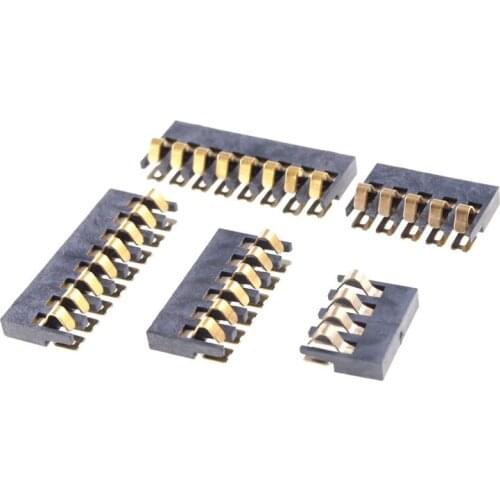 10 Pcs SMT Spring Battery Connector 2.0 MM Pitch 2 3 4 5 6 7 8 Pin Male Contact Power Charge Surface Mount PCB Modular